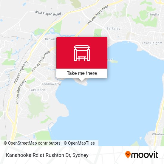 Kanahooka Rd at Rushton Dr map