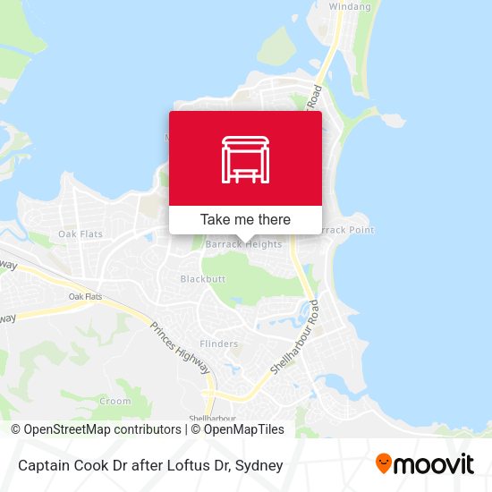 Captain Cook Dr after Loftus Dr map