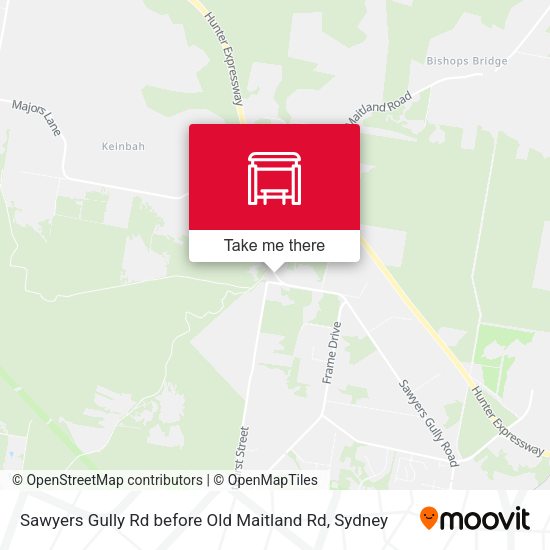Sawyers Gully Rd before Old Maitland Rd map