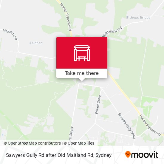 Sawyers Gully Rd after Old Maitland Rd map