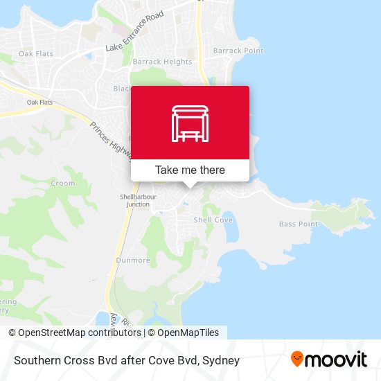 Southern Cross Bvd after Cove Bvd map