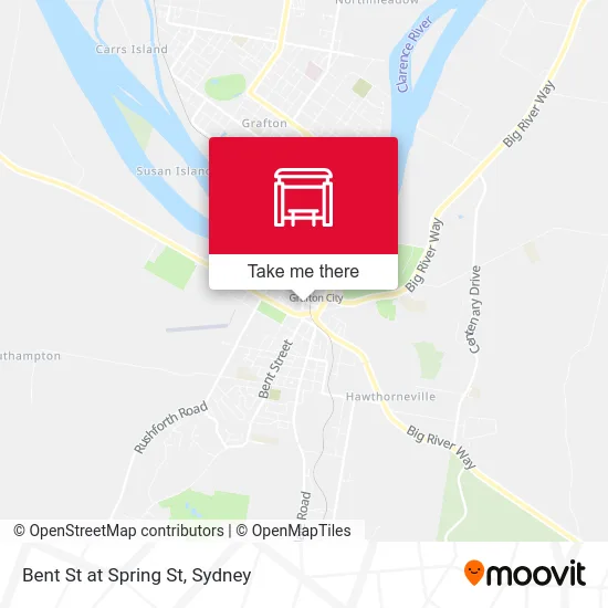 Mapa Bent St at Spring St