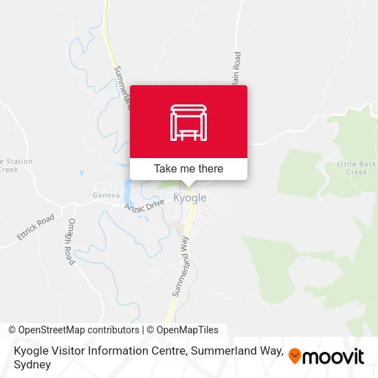 Kyogle Visitor Information Centre, Summerland Way map