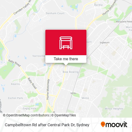 Campbelltown Rd after Central Park Dr map