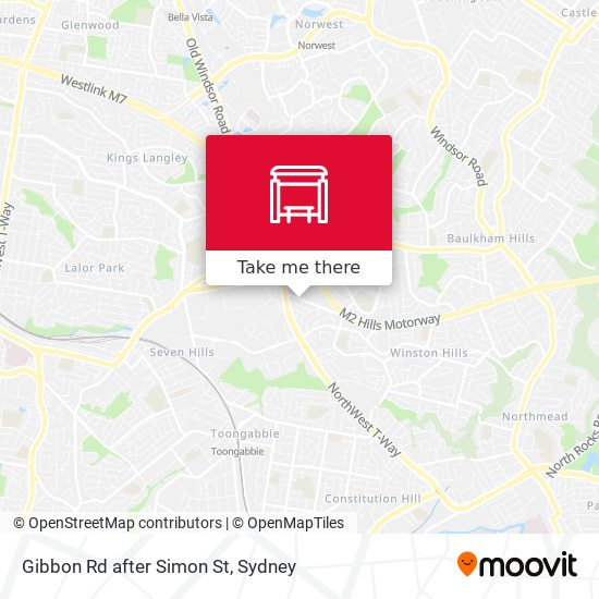 Gibbon Rd after Simon St map