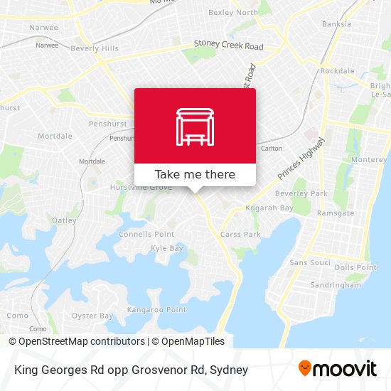 Mapa King Georges Rd opp Grosvenor Rd