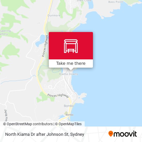 North Kiama Dr after Johnson St map