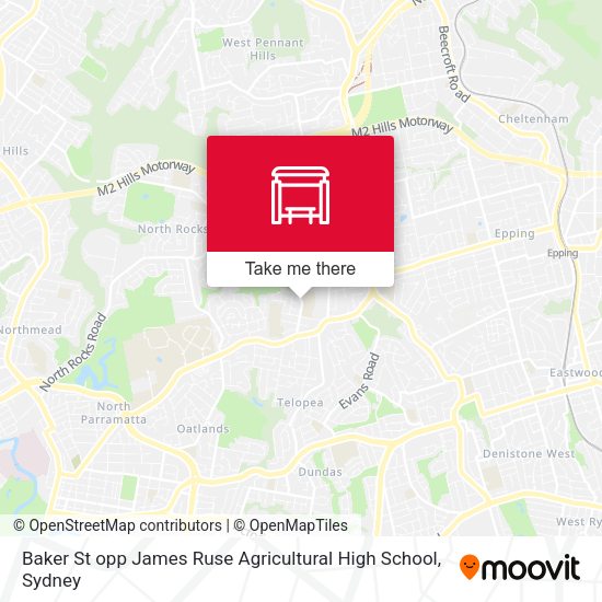 Baker St opp James Ruse Agricultural High School map