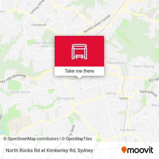 North Rocks Rd at Kimberley Rd map