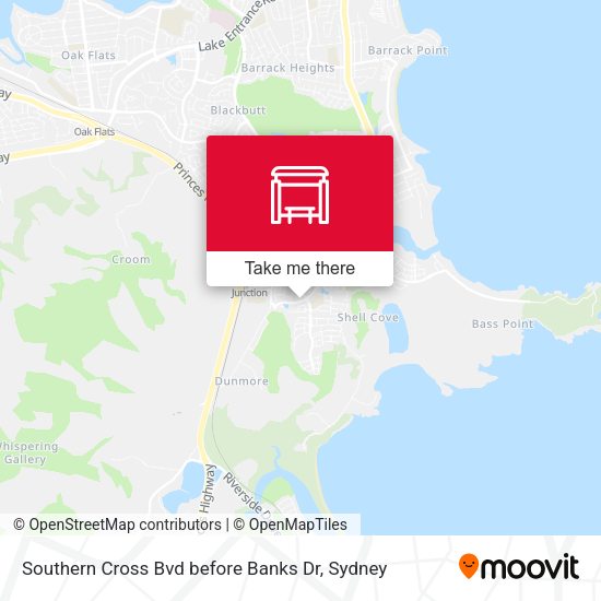 Southern Cross Bvd before Banks Dr map