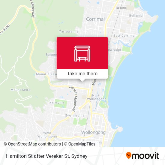 Hamilton St after Vereker St map