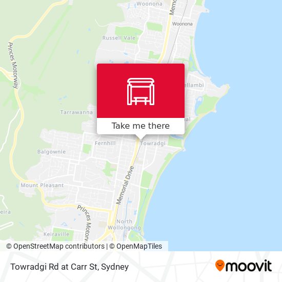 Towradgi Rd at Carr St map