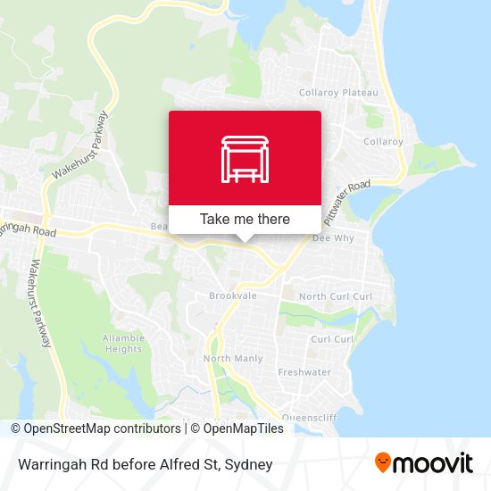 Warringah Rd before Alfred St map