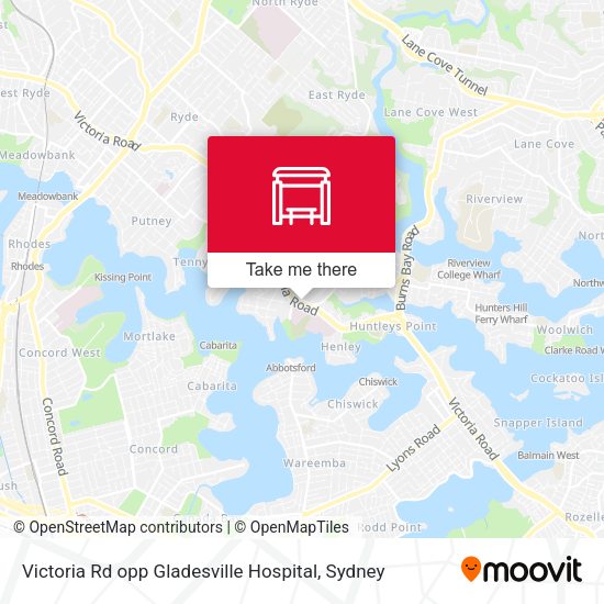 Victoria Rd opp Gladesville Hospital map