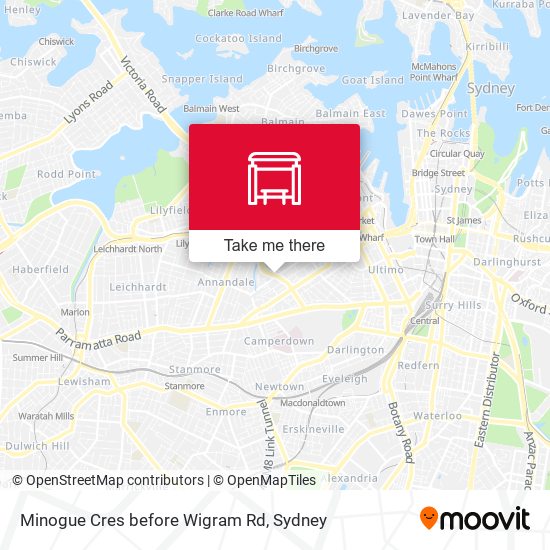 Minogue Cres before Wigram Rd map