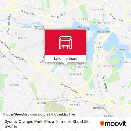 Sydney Olympic Park, Plaza Terminal, Stand 5B map