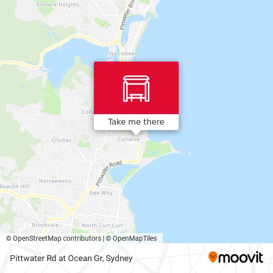 Pittwater Rd at Ocean Gr map