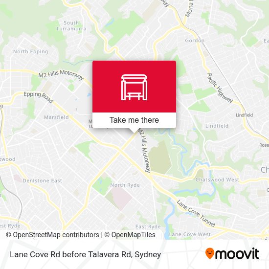 Lane Cove Rd before Talavera Rd map