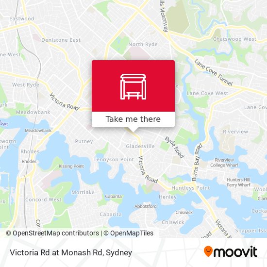 Victoria Rd at Monash Rd map