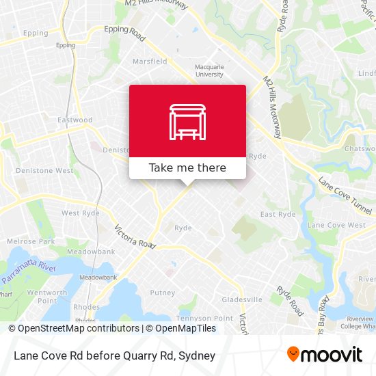 Lane Cove Rd before Quarry Rd map