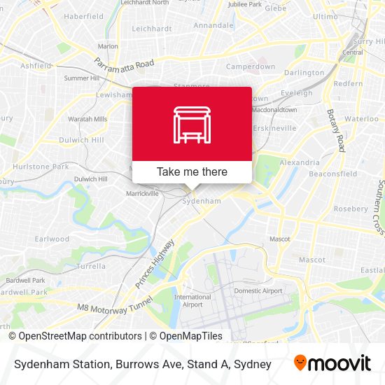 Sydenham Station, Burrows Ave, Stand A map