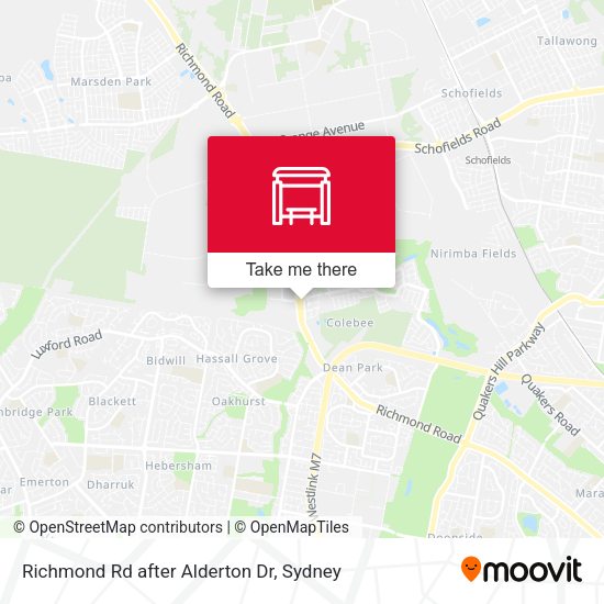 Richmond Rd after Alderton Dr map