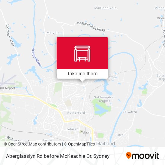 Aberglasslyn Rd before McKeachie Dr map