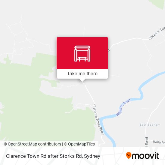Clarence Town Rd after Storks Rd map