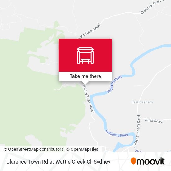 Clarence Town Rd at Wattle Creek Cl map