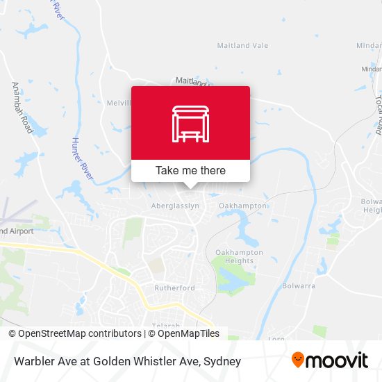 Warbler Ave at Golden Whistler Ave map