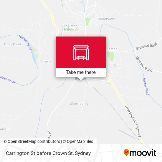 Carrington St before Crown St map