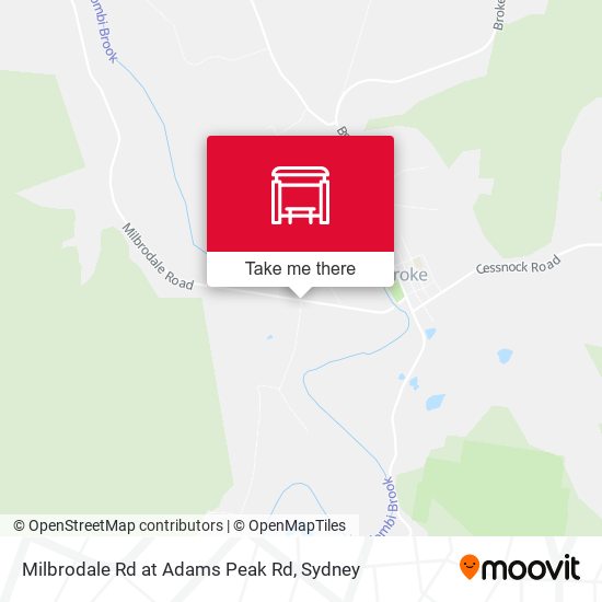 Milbrodale Rd at Adams Peak Rd map