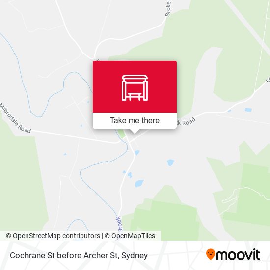 Cochrane St before Archer St map
