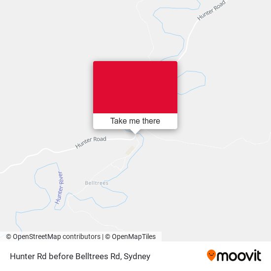 Hunter Rd before Belltrees Rd map