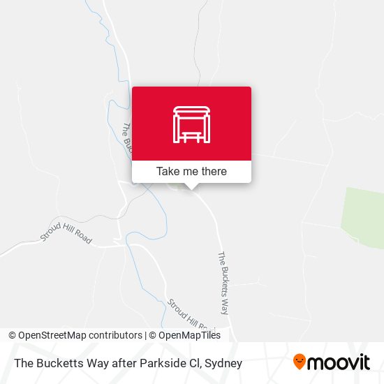 The Bucketts Way after Parkside Cl map