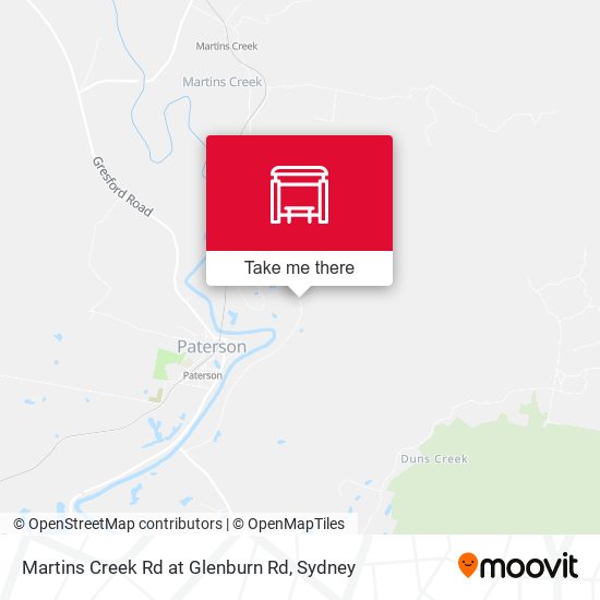 Martins Creek Rd at Glenburn Rd map