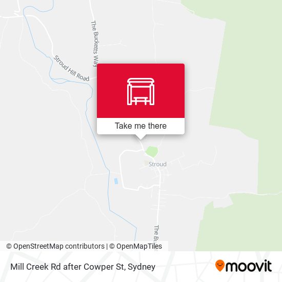 Mill Creek Rd after Cowper St map