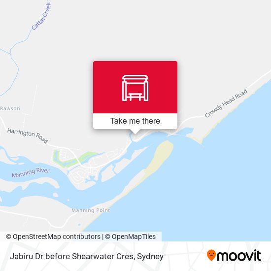Jabiru Dr before Shearwater Cres map