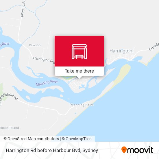 Harrington Rd before Harbour Bvd map