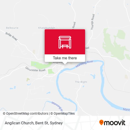Anglican Church, Bent St map