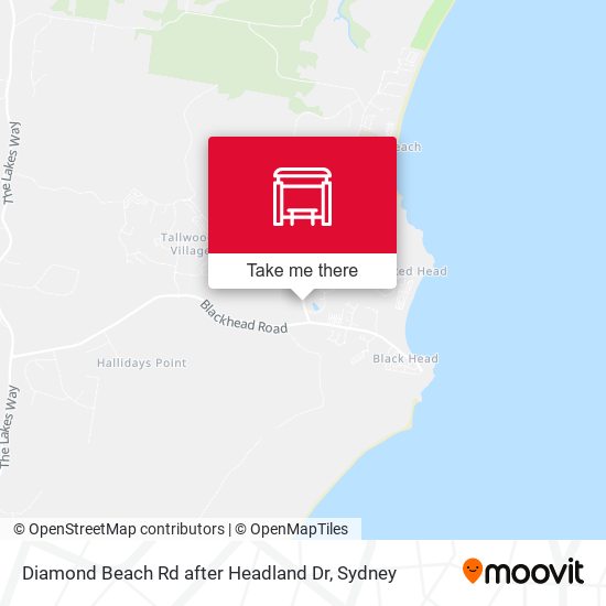 Diamond Beach Rd after Headland Dr map