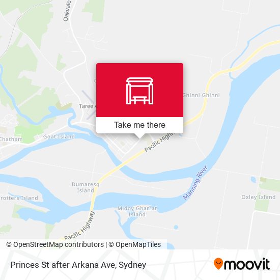 Princes St after Arkana Ave map