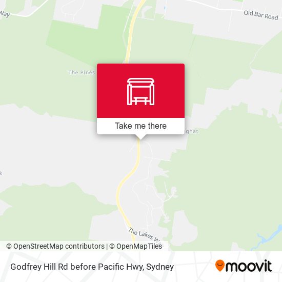 Godfrey Hill Rd before Pacific Hwy map