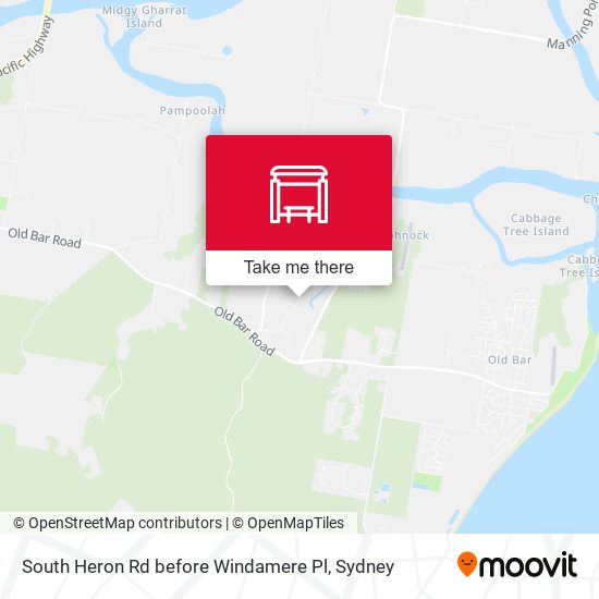 South Heron Rd before Windamere Pl map