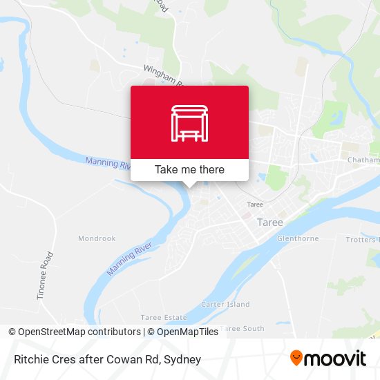 Ritchie Cres after Cowan Rd map