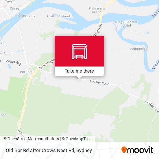 Old Bar Rd after Crows Nest Rd map