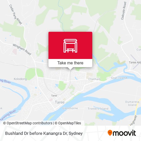 Bushland Dr before Kanangra Dr map