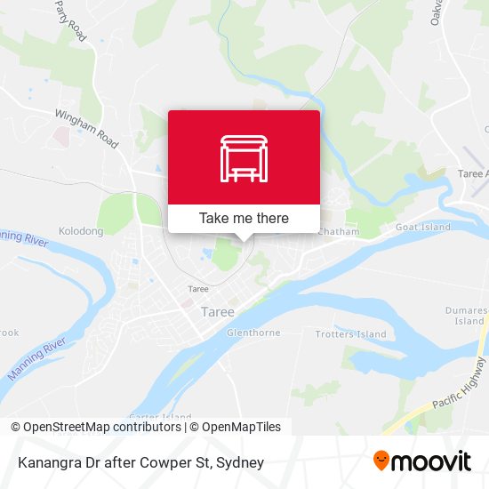 Kanangra Dr after Cowper St map