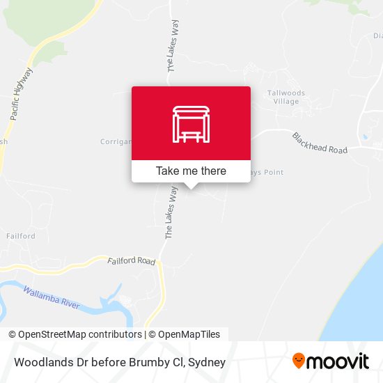 Woodlands Dr before Brumby Cl map