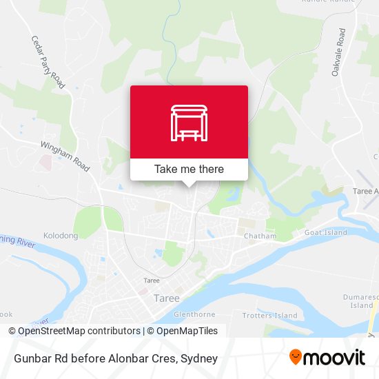 Gunbar Rd before Alonbar Cres map